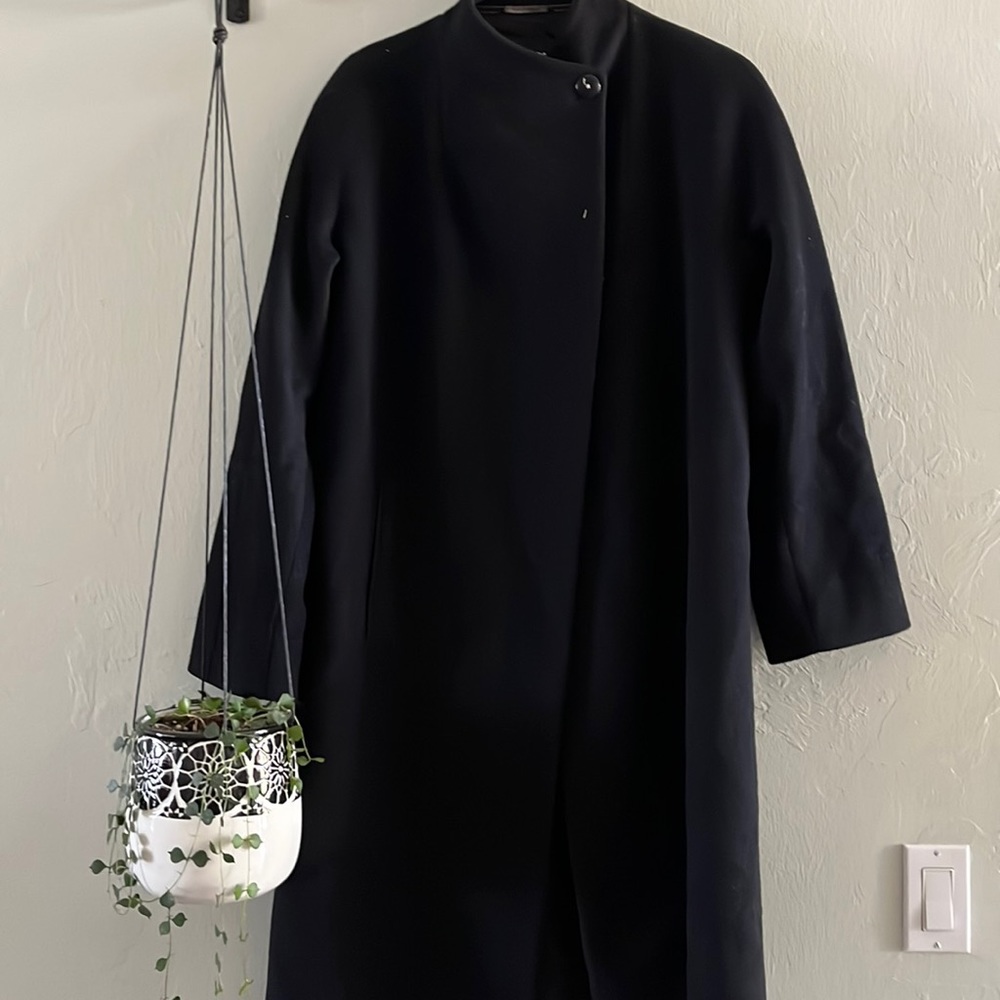 Ellen Tracy Black Long Trench Coat